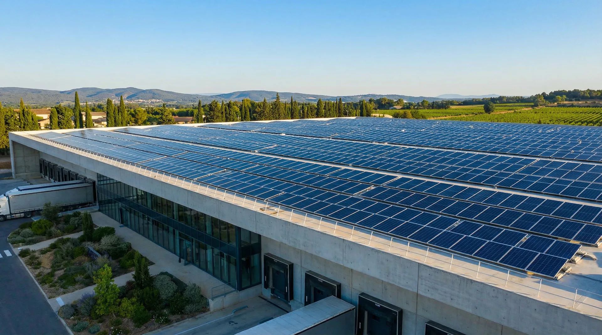 Centrale photovoltaïque sur centre logistique à Montpellier - 4.1 MWc installés par SOLANEA